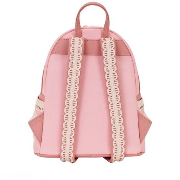 Loungefly Disney Princess Silhouettes Floral Lace Pink Backpack Belle Snow White
